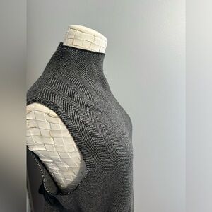 Max Studio blended mock neck sleeveless herringbone knit  tunic top